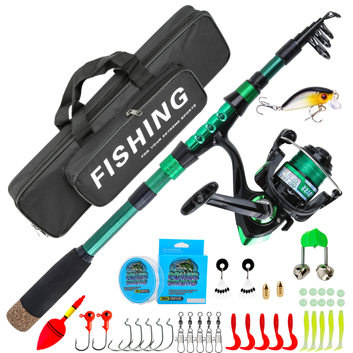 Fishing Equipment Box - 1.8 Meters Green Carbon Fiber Telescopic
