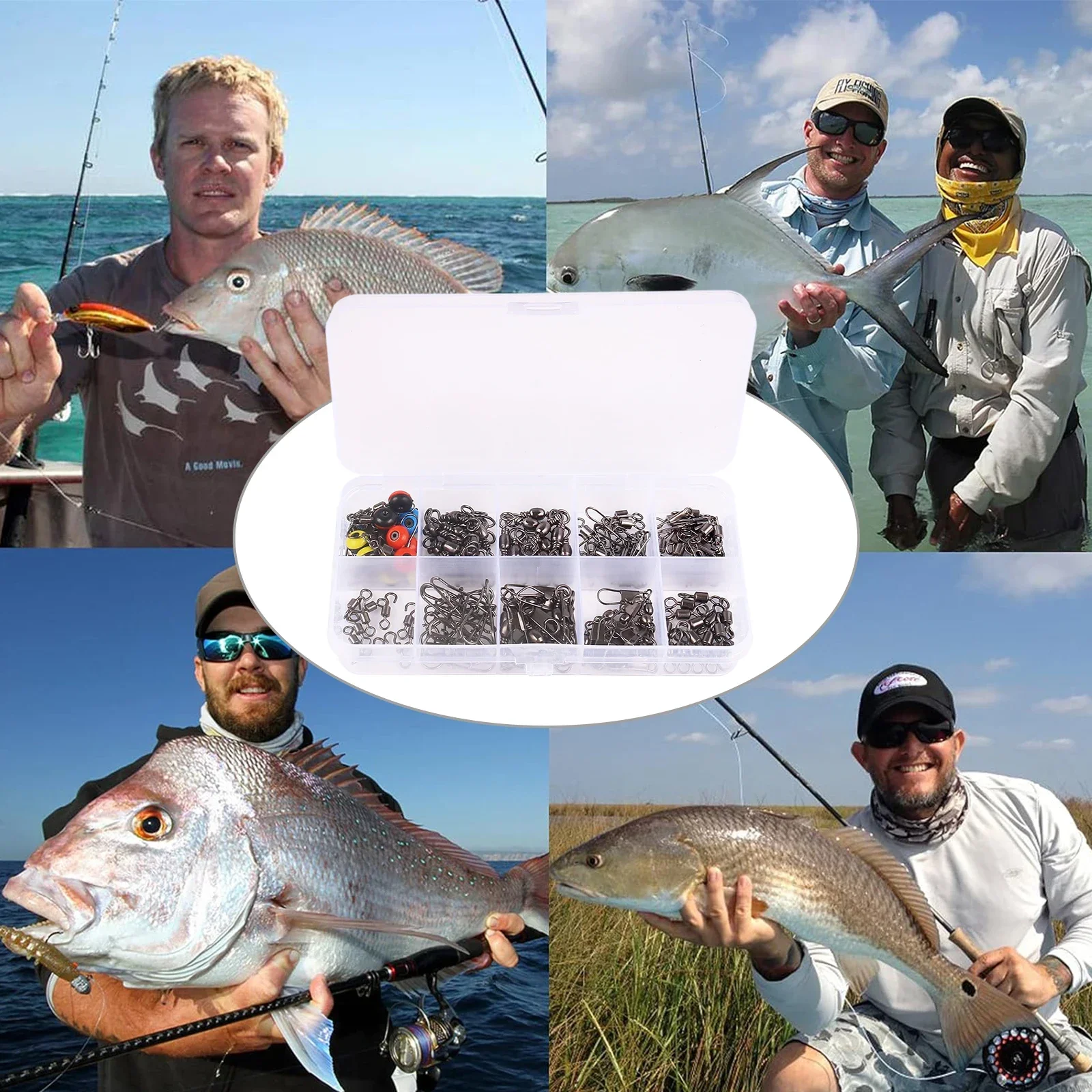 115pcs Fishing Swivel Connecto - Fishing Equipment Box 评论和价格