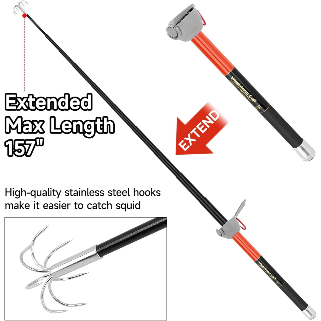 SANLIKE Fishing-Squid Gaff 3M/ - Carbon Fishing Rod 评论和价格